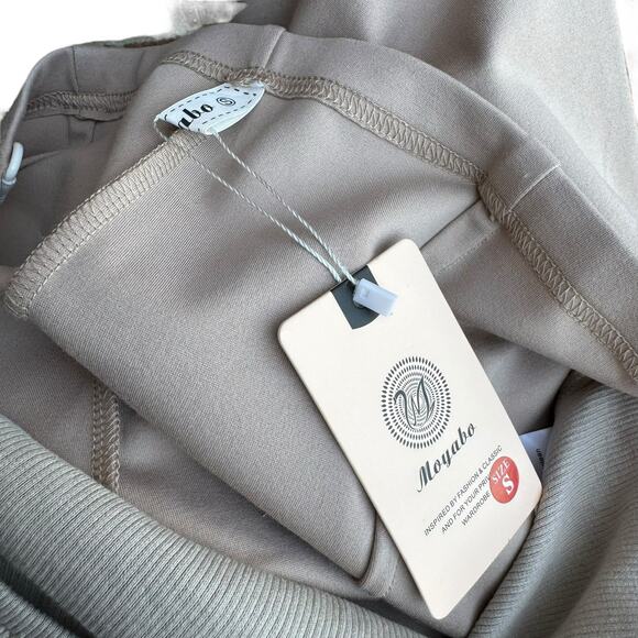 Moyabo Tan Stretch Maternity Pants – Over-Belly Pull-On Elastic Waist Size S NST - Picture 4 of 6